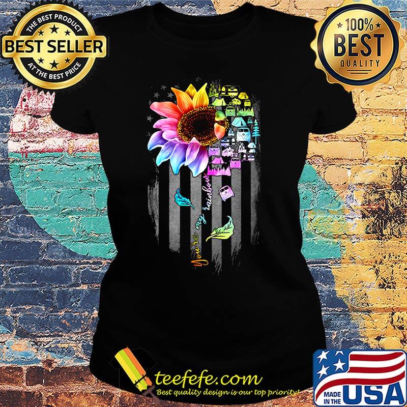 Lgbt sunflower you are my rainbow bus american flag independence day s Ladies tee Lgbt sunflower you are my rainbow bus american flag independence day s Ladies tee