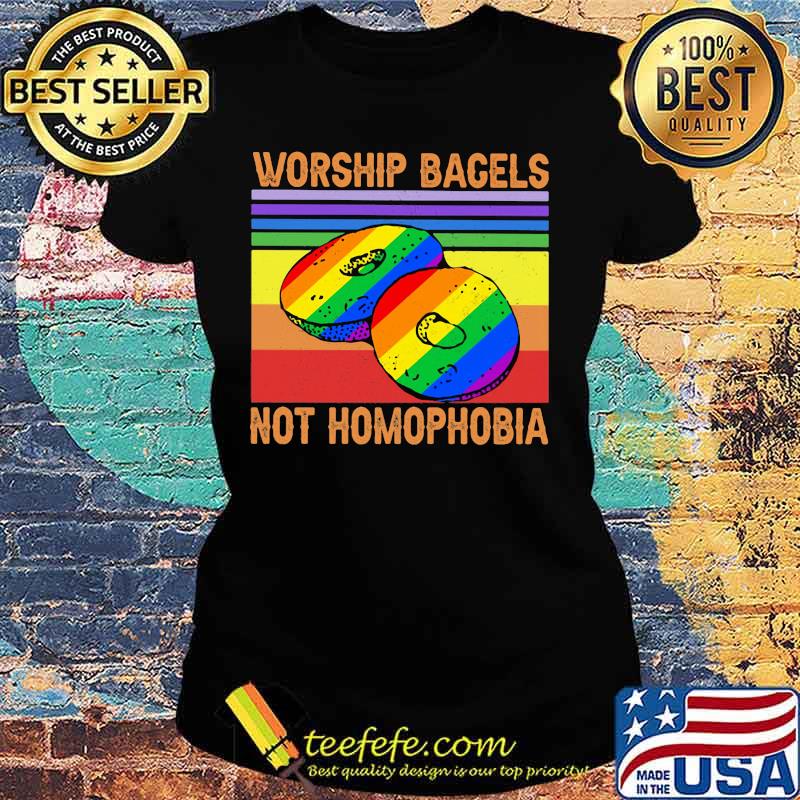 Lgbt worship bagels not homophobia vintage retro s Ladies tee Lgbt worship bagels not homophobia vintage retro s Ladies tee