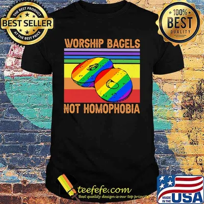 Lgbt worship bagels not homophobia vintage retro shirt