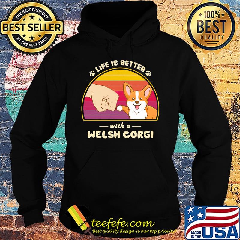Life is better with a siberian corgi hand footprint vintage retro s Hoodie Life is better with a siberian corgi hand footprint vintage retro s Hoodie