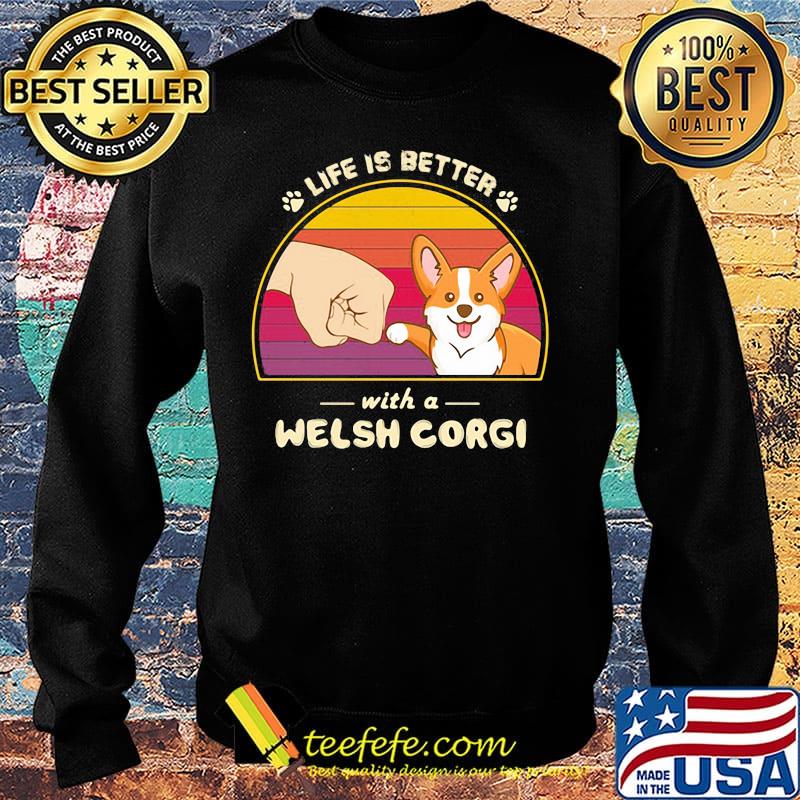 Life is better with a siberian corgi hand footprint vintage retro s Sweater Life is better with a siberian corgi hand footprint vintage retro s Sweater