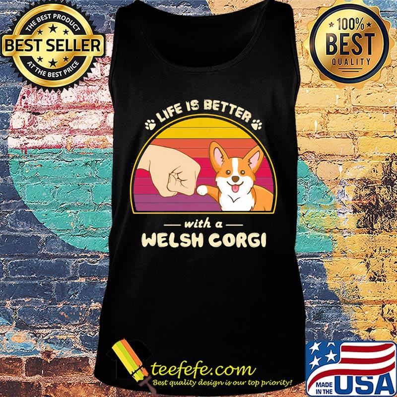 Life is better with a siberian corgi hand footprint vintage retro s Tank top Life is better with a siberian corgi hand footprint vintage retro s Tank top