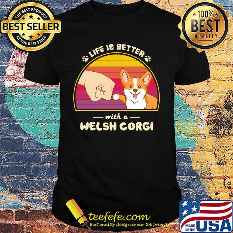 Life is better with a siberian corgi hand footprint vintage retro shirt Life is better with a siberian corgi hand footprint vintage retro shirt