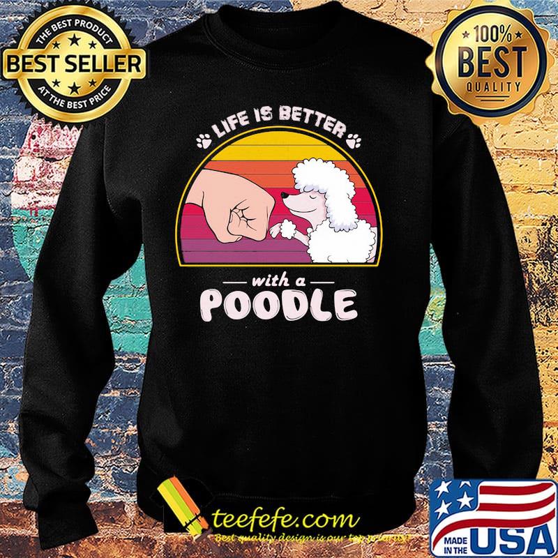 Life is better with a siberian poodle hand footprint vintage retro s Sweater Life is better with a siberian poodle hand footprint vintage retro s Sweater