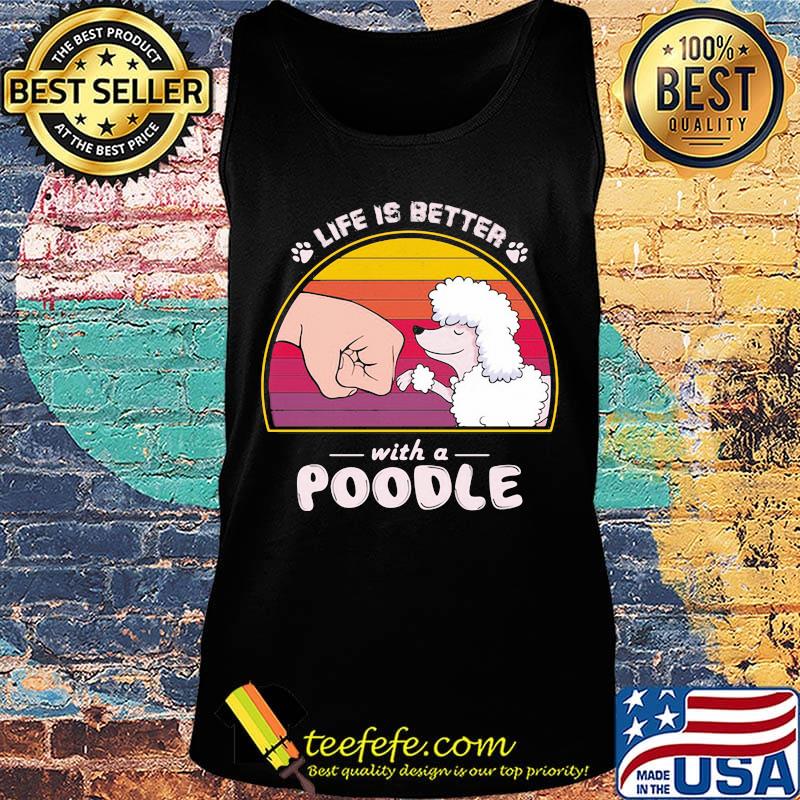 Life is better with a siberian poodle hand footprint vintage retro s Tank top Life is better with a siberian poodle hand footprint vintage retro s Tank top
