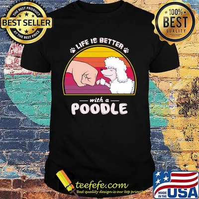 Life is better with a siberian poodle hand footprint vintage retro shirt