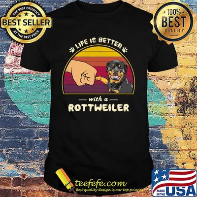 Life is better with a siberian rottweiler hand footprint vintage retro shirt