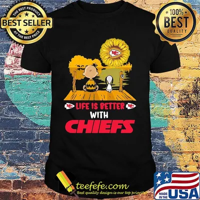 Life is better with Chiefs snoopy and Chailer brown shirt