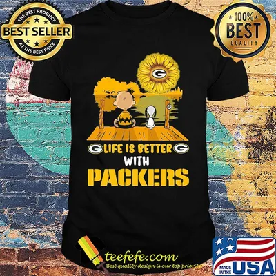 Life is better with Packers Sunflower snoopy and charlie brown shirt