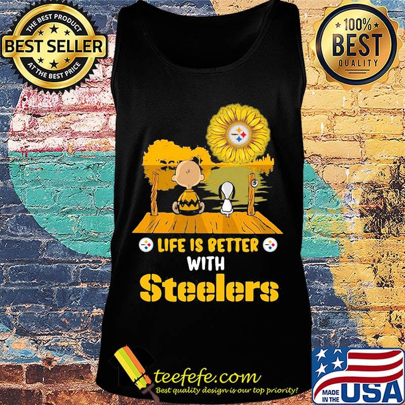 Life is better with Steelers snoopy and Chailer brown s Tank top Life is better with Steelers snoopy and Chailer brown s Tank top