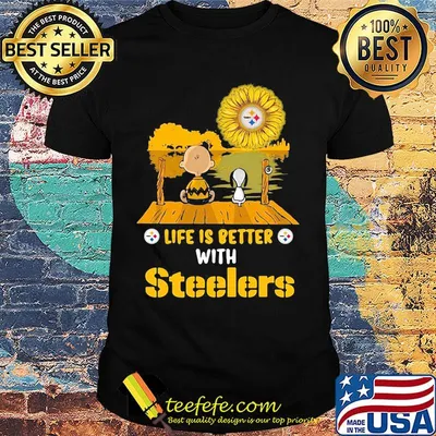 Life is better with Steelers snoopy and Chailer brown shirt
