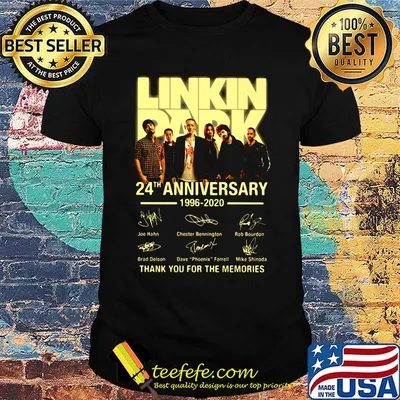 Linkin park band 24th anniversary 1996 2020 thank you for the memories signatures shirt
