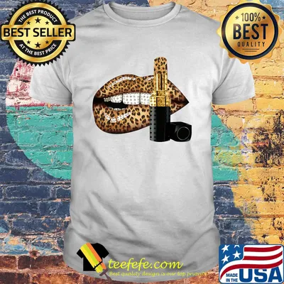 Lips and lipstick leopard shirt