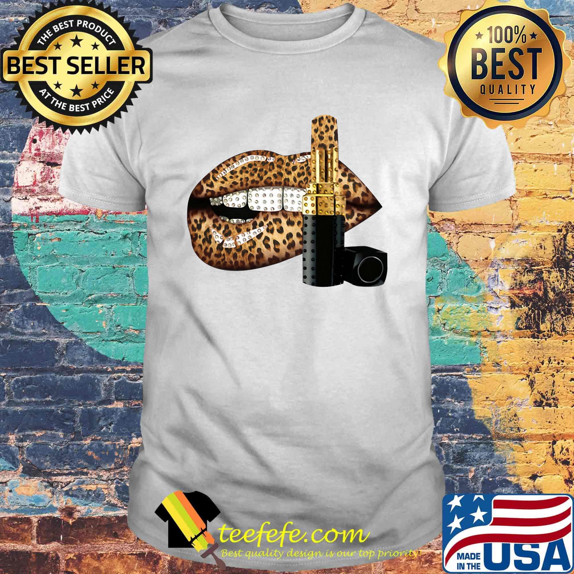 Lips and lipstick leopard shirt Lips and lipstick leopard shirt