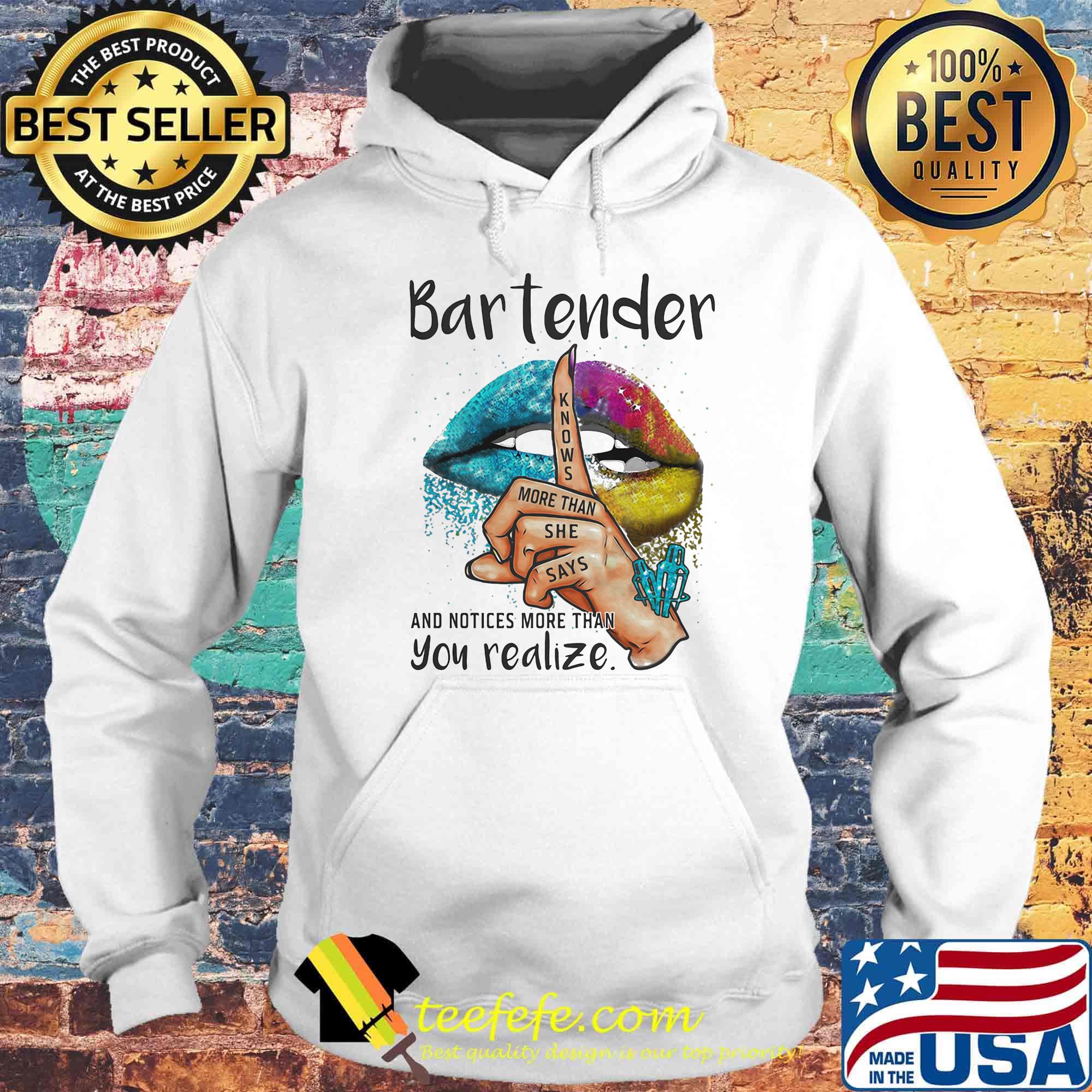 Lips bartender and notices more than you realize s Hoodie Lips bartender and notices more than you realize s Hoodie