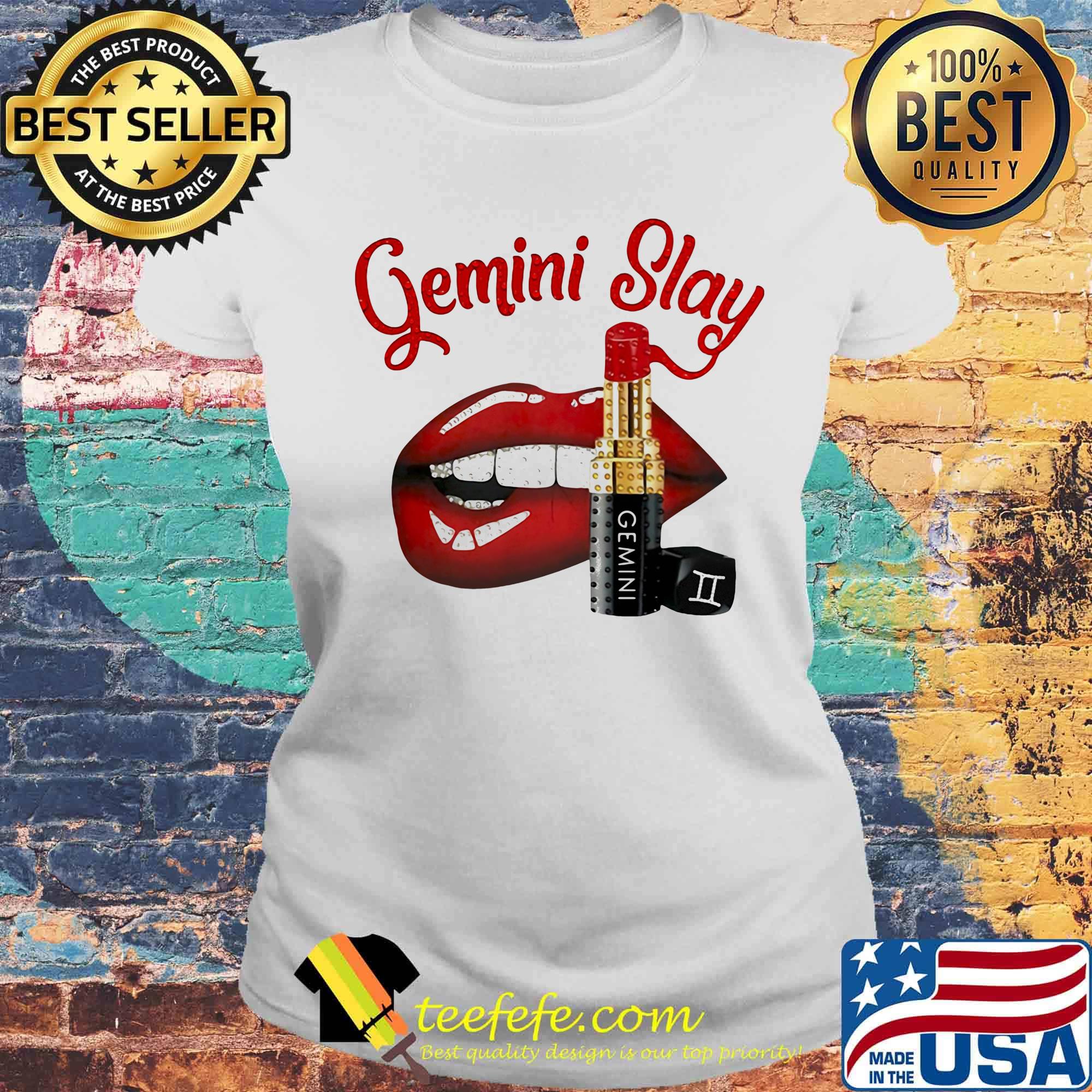 Lips gemini slay lipstick s Laides tee Lips gemini slay lipstick s Laides tee