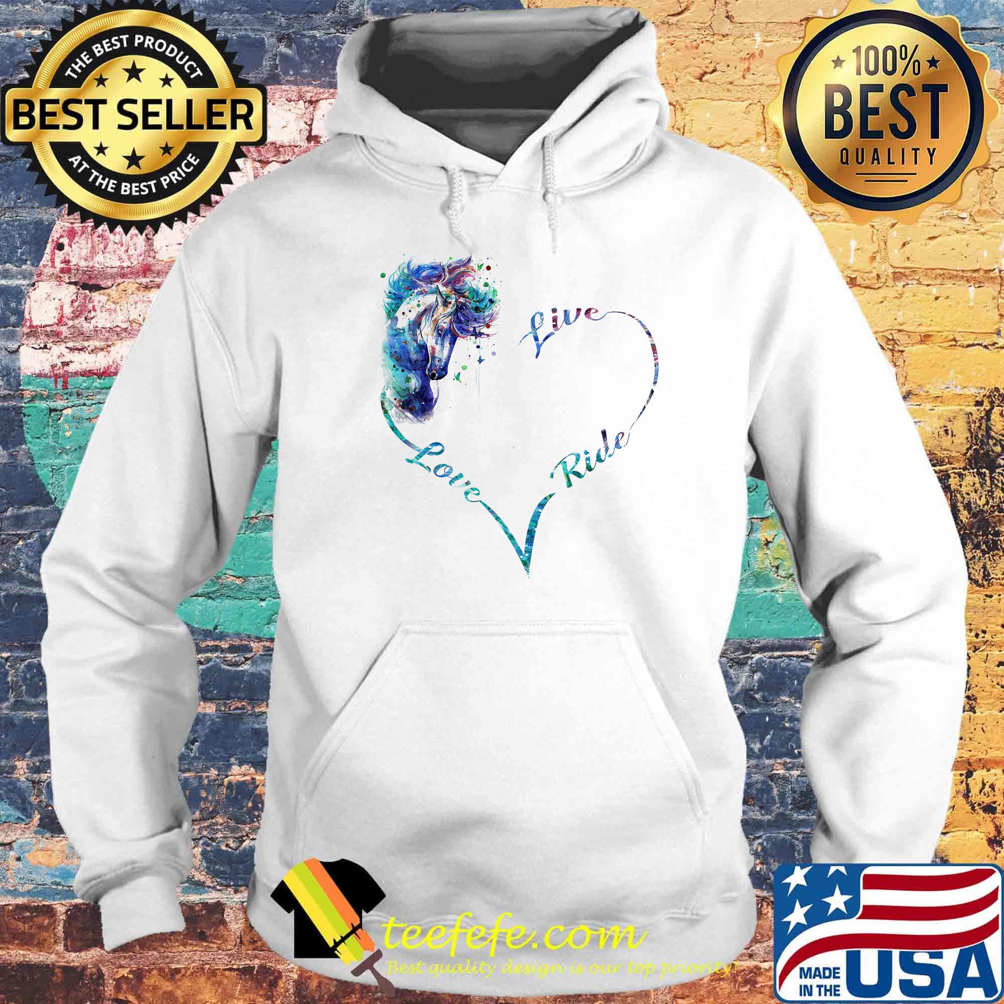 Live love ride horse color heart s Hoodie Live love ride horse color heart s Hoodie