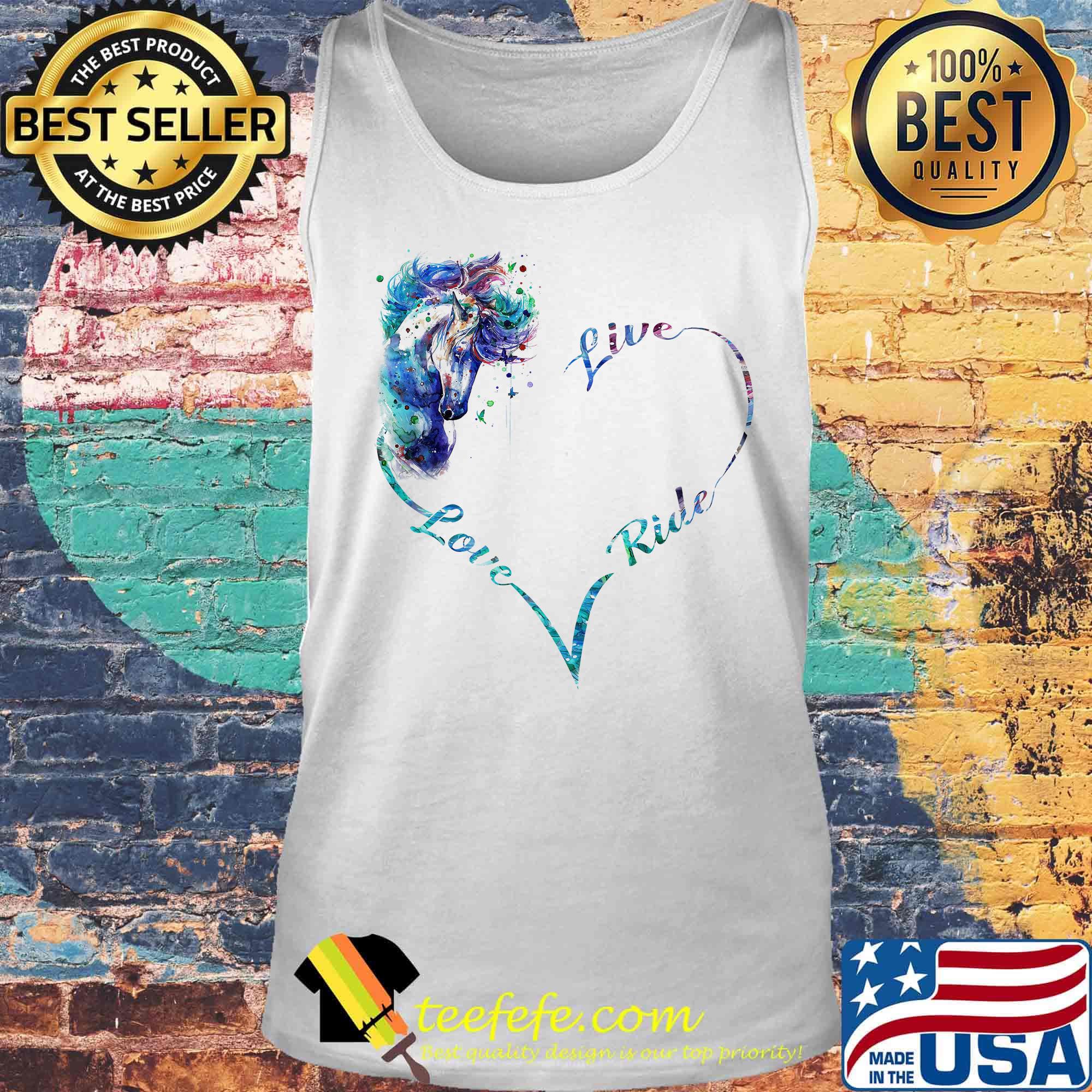 Live love ride horse color heart s Tank top Live love ride horse color heart s Tank top