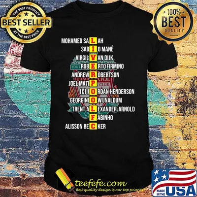 Liverpool fc mohamed salah sadio mane virgil van dijk robertobertson joel matip jordan henderson shirt
