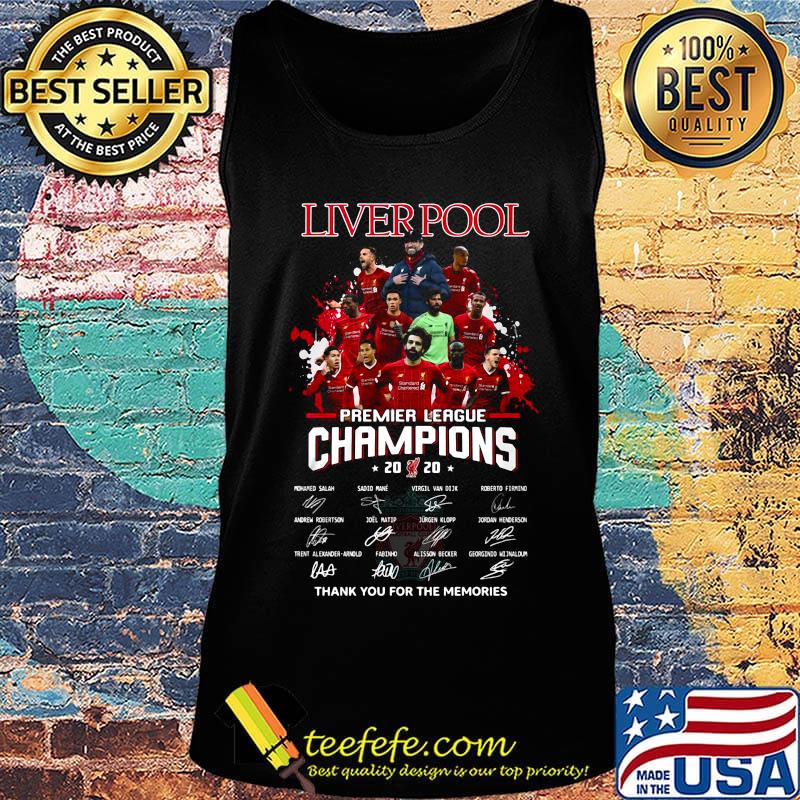 Liverpool football club premier league champions 2020 thank you for the memories signatures s Tank top Liverpool football club premier league champions 2020 thank you for the memories signatures s Tank top