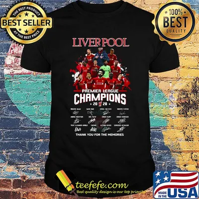 Liverpool football club premier league champions 2020 thank you for the memories signatures shirt