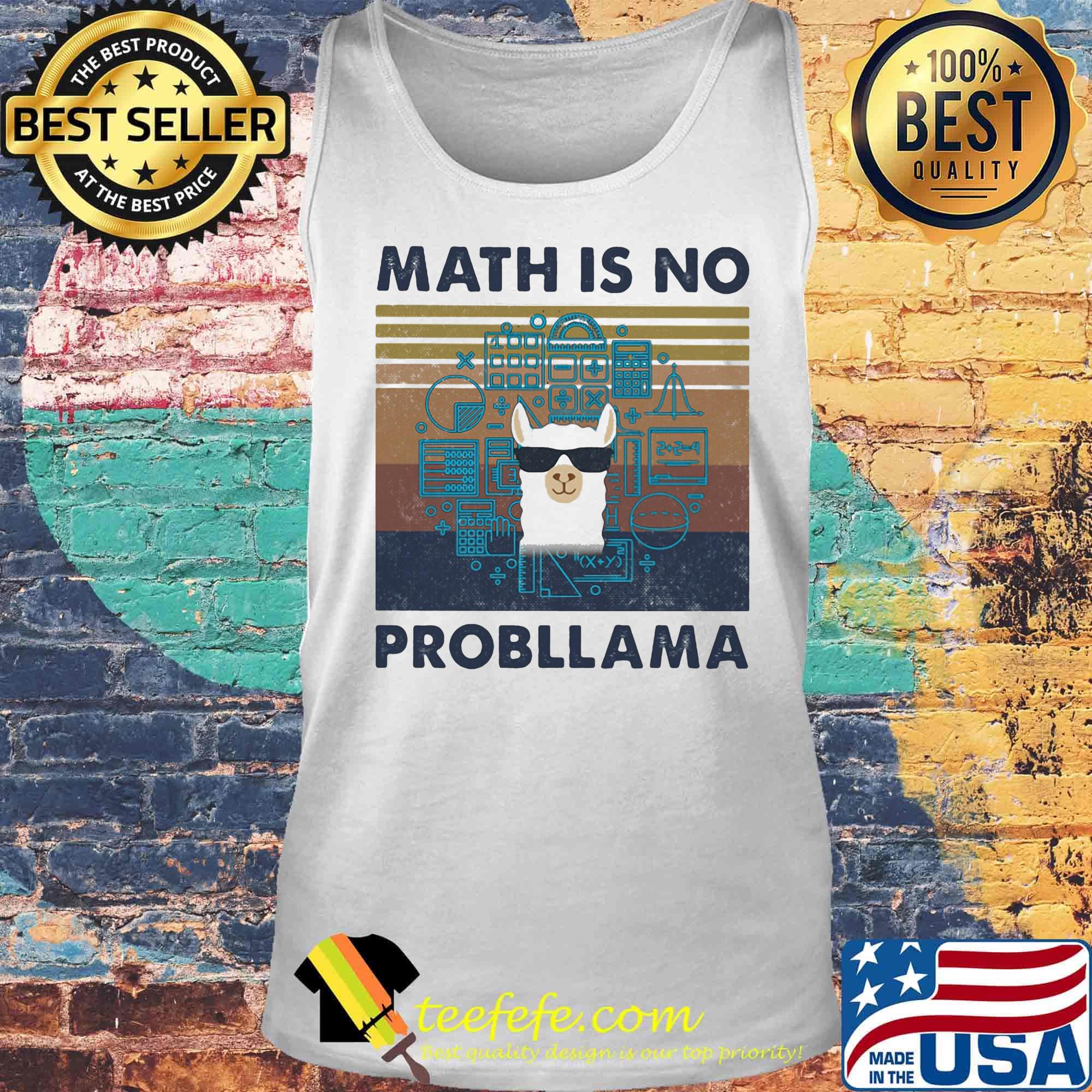 Llama math is no probllama vintage retro s Tank top Llama math is no probllama vintage retro s Tank top