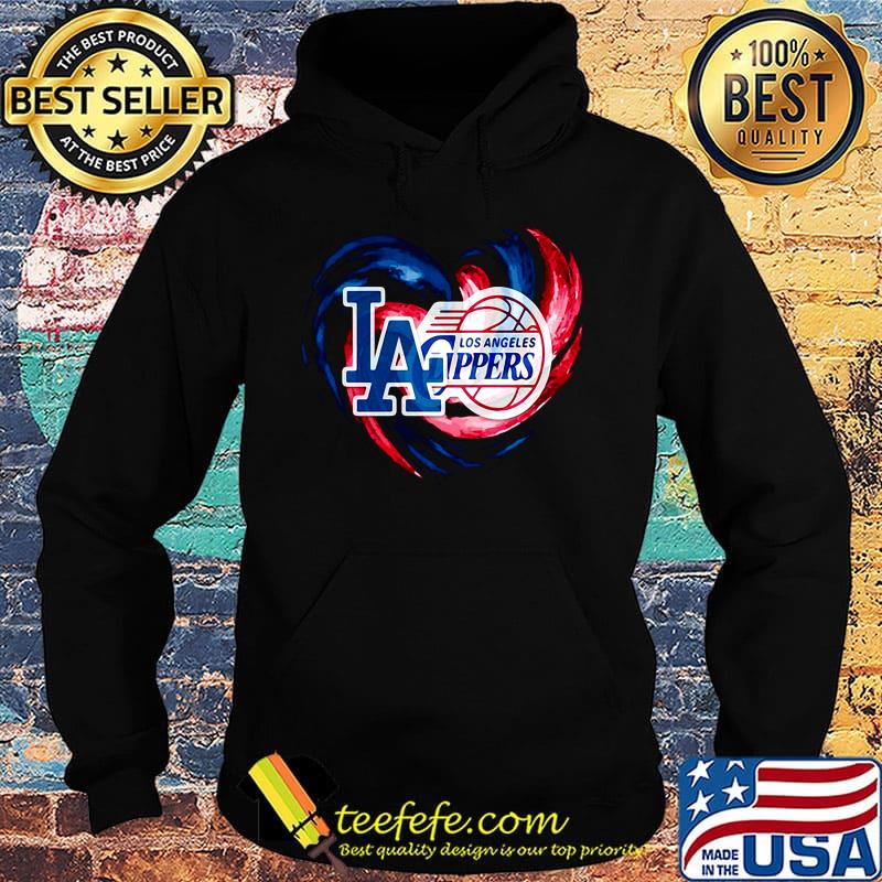 Los angeles dodgers and los angeles clippers heart color s Hoodie Los angeles dodgers and los angeles clippers heart color s Hoodie