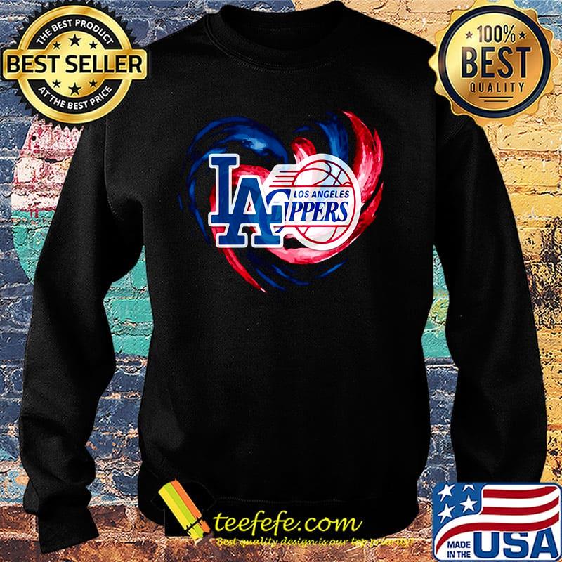 Los angeles dodgers and los angeles clippers heart color s Sweater Los angeles dodgers and los angeles clippers heart color s Sweater