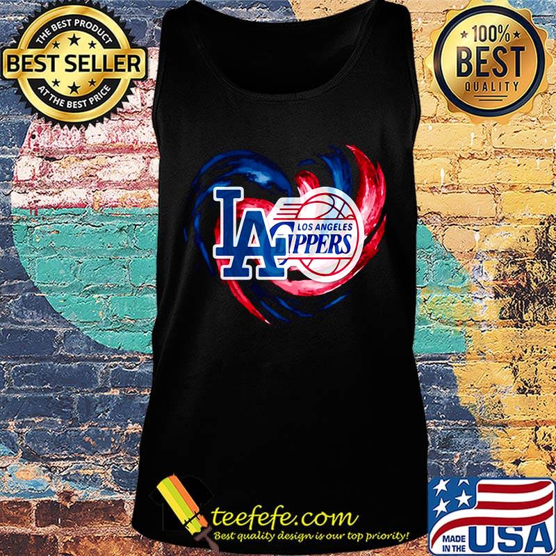 Los angeles dodgers and los angeles clippers heart color s Tank top Los angeles dodgers and los angeles clippers heart color s Tank top