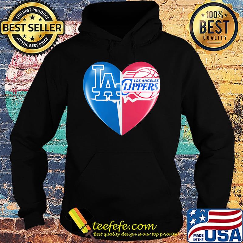 Los angeles dodgers and los angeles clippers heart s Hoodie Los angeles dodgers and los angeles clippers heart s Hoodie