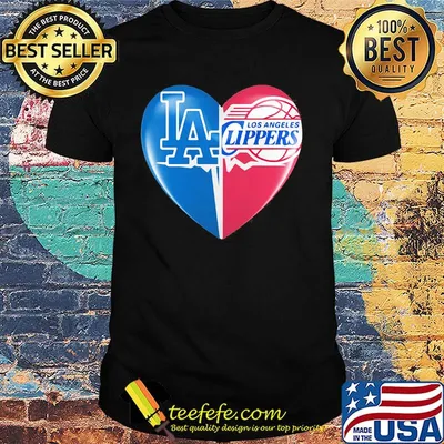 Los angeles dodgers and los angeles clippers heart shirt