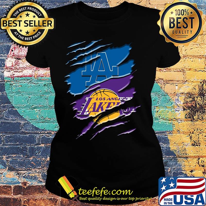 Los angeles dodgers and los angeles lakers s Ladies tee Los angeles dodgers and los angeles lakers s Ladies tee