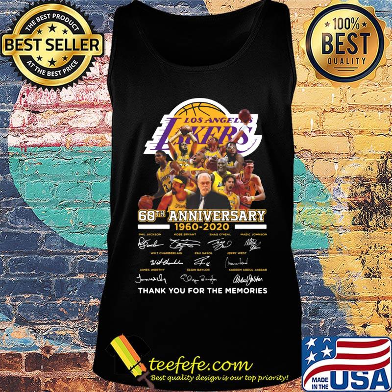Los angeles lakers basketball team 60th anniversary 1960 2020 thank you for the memories signatures s Tank top Los angeles lakers basketball team 60th anniversary 1960 2020 thank you for the memories signatures s Tank top
