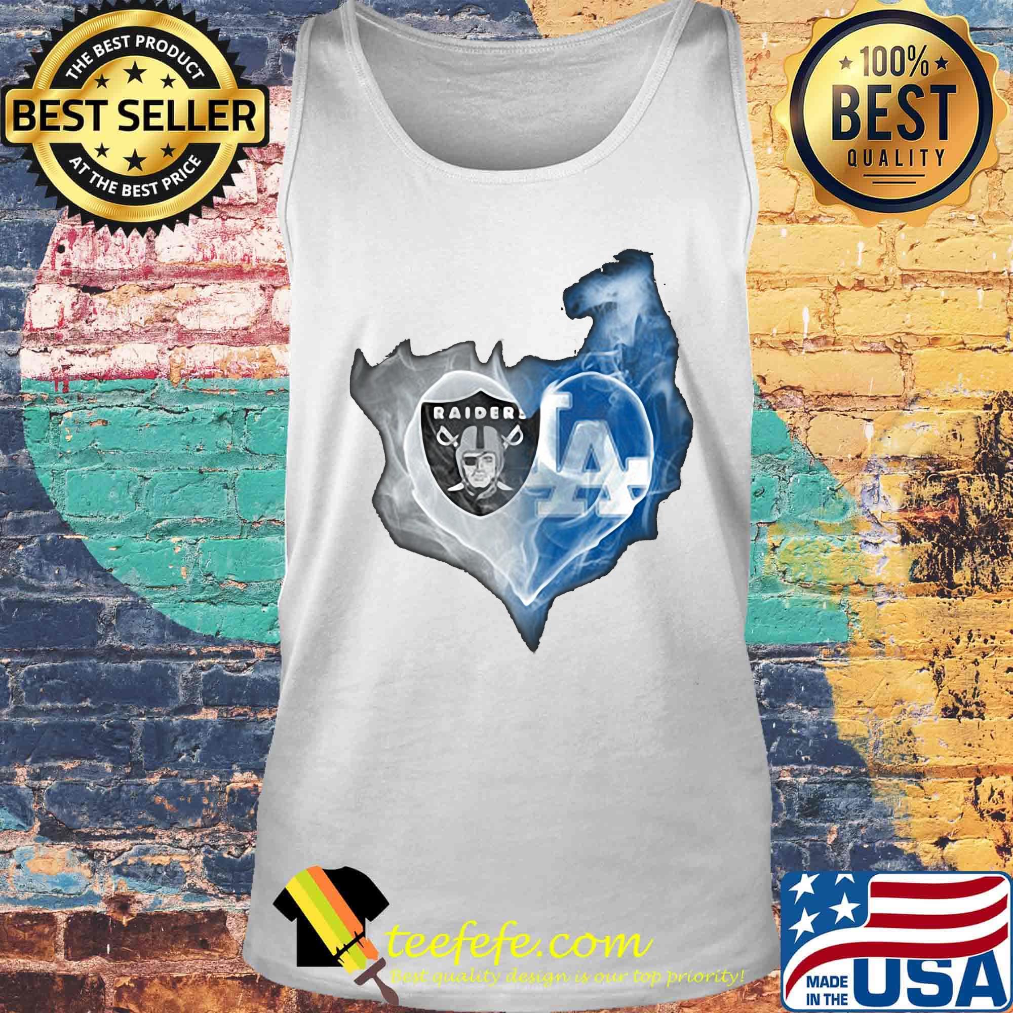 Los angeles raiders and los angeles dodgers heart smoke s Tank top Los angeles raiders and los angeles dodgers heart smoke s Tank top