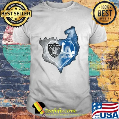 Los angeles raiders and los angeles dodgers heart smoke shirt