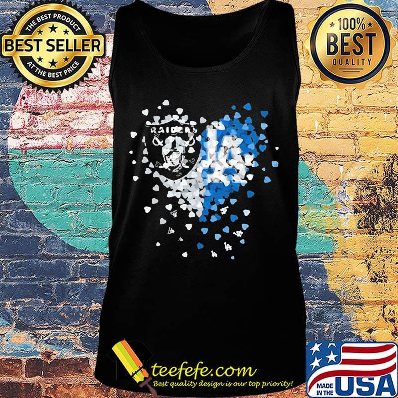 Los angeles raiders and los angeles dodgers hearts s Tank top Los angeles raiders and los angeles dodgers hearts s Tank top