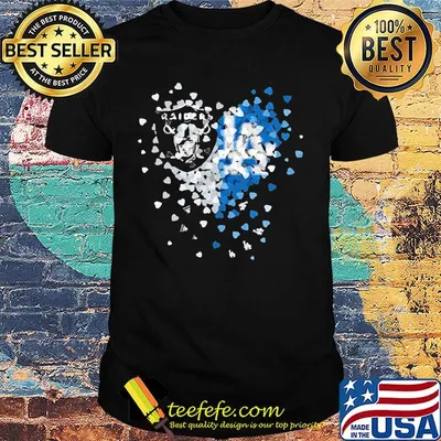 Los angeles raiders and los angeles dodgers hearts shirt
