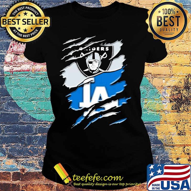 Los angeles raiders and los angeles dodgers s Ladies tee Los angeles raiders and los angeles dodgers s Ladies tee