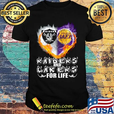 Los angeles raiders and los angeles lakers for life heart shirt