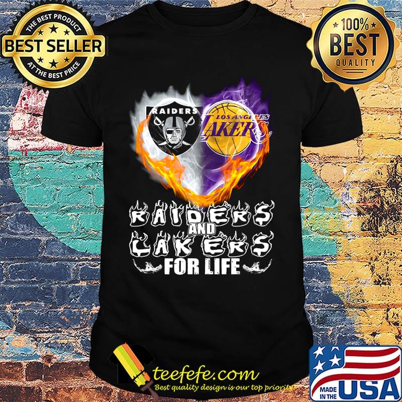 Los angeles raiders and los angeles lakers for life heart shirt Los angeles raiders and los angeles lakers for life heart shirt