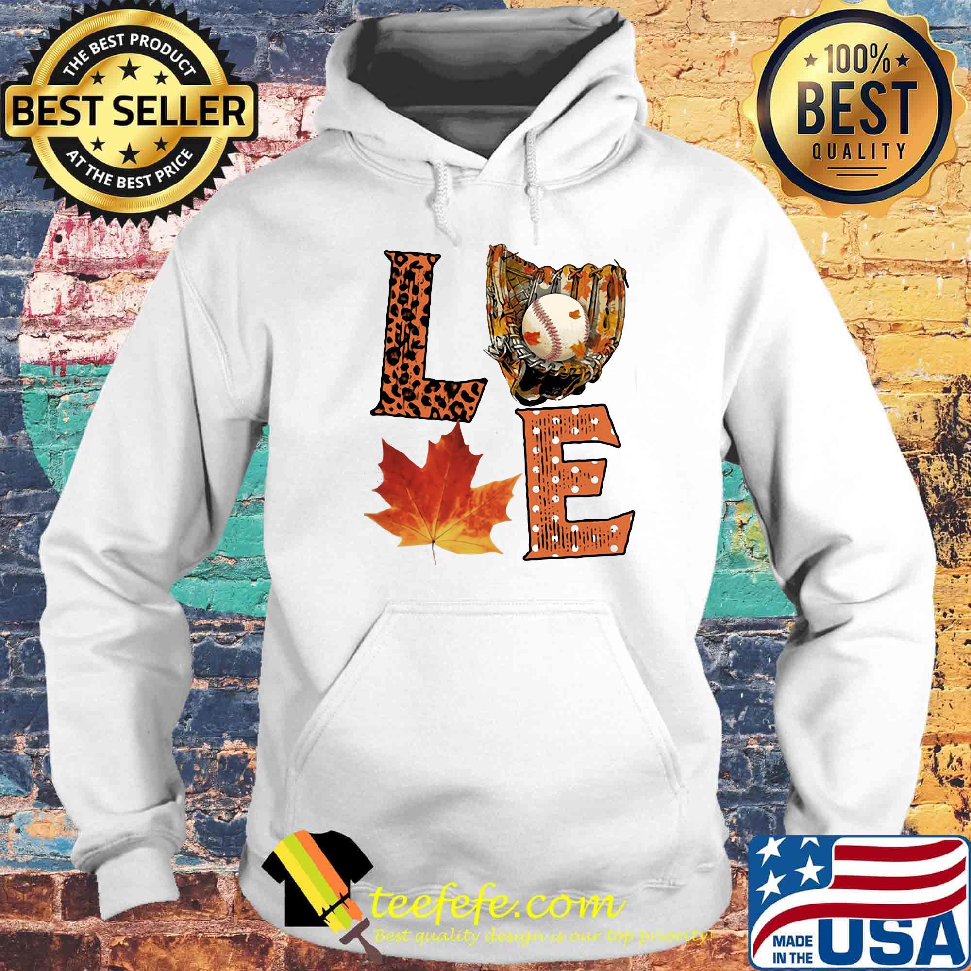 Love baseball maple leaves leopard s Hoodie Love baseball maple leaves leopard s Hoodie