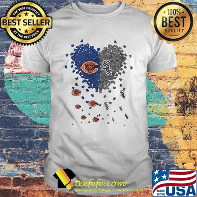 Love chicago bears and chicago white sox hearts shirt