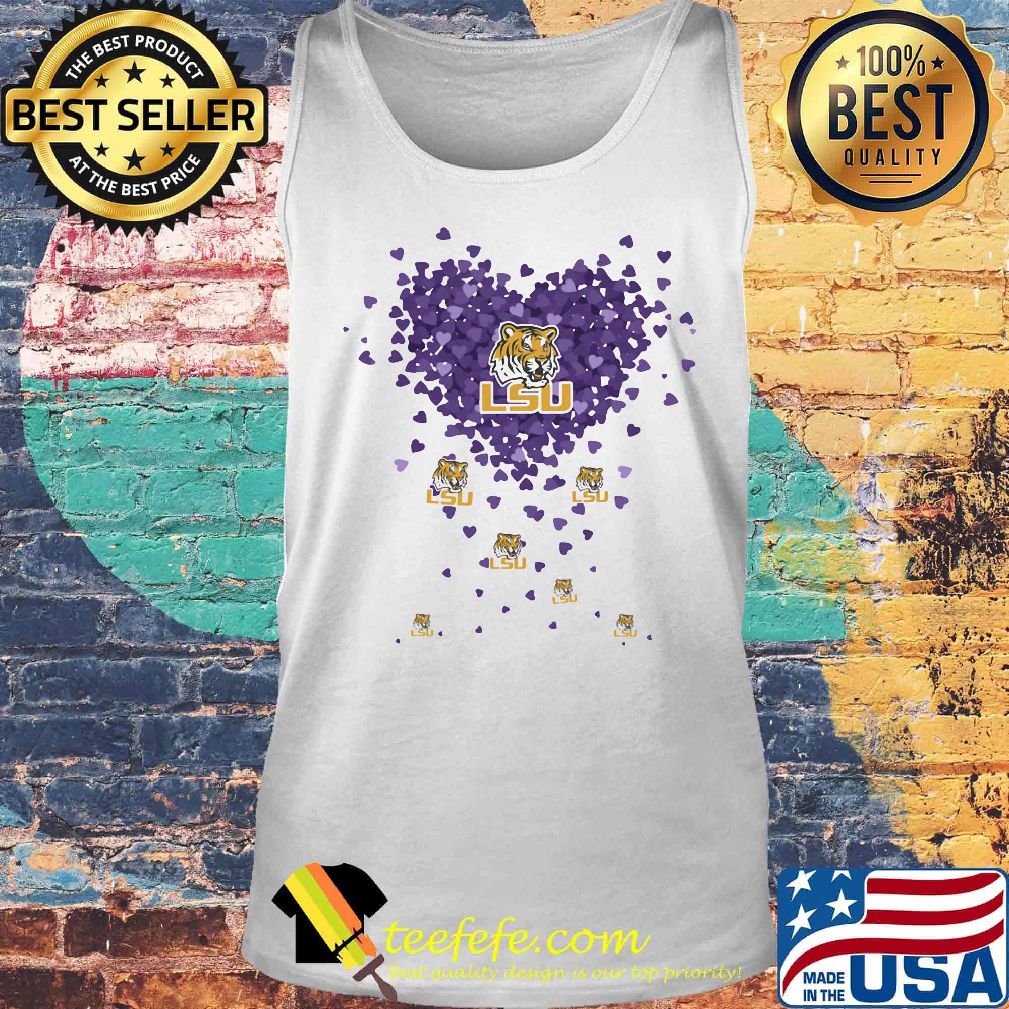 Love lsu tigers football logo hearts s Tank top Love lsu tigers football logo hearts s Tank top