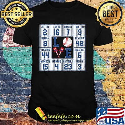 Love new york baseball jeter 2 rivera 42 jersey shirt