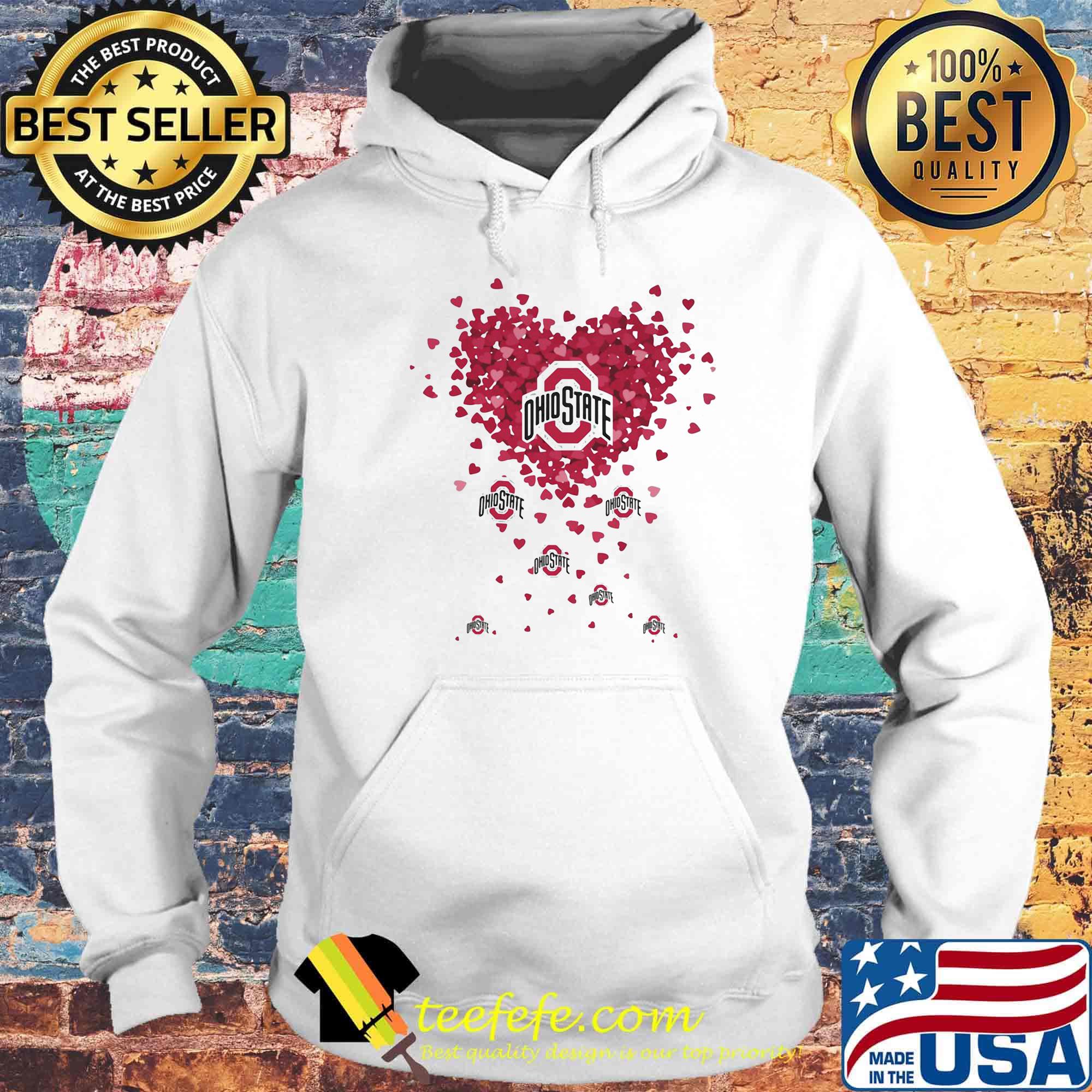 Love ohio state buckeyes football logo hearts s Hoodie Love ohio state buckeyes football logo hearts s Hoodie