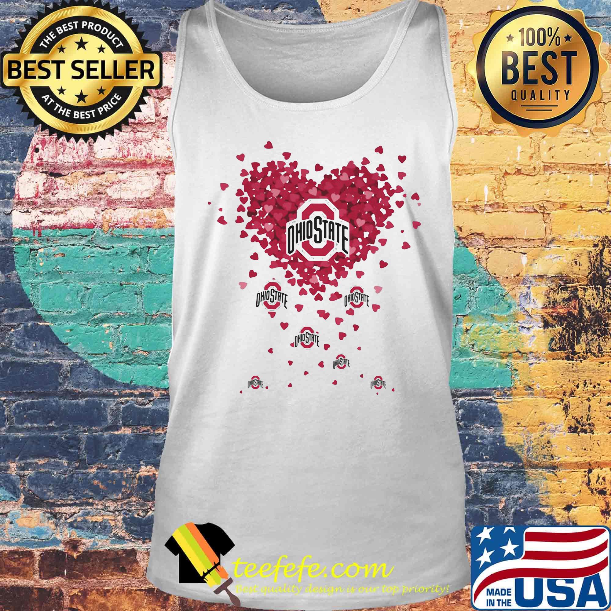 Love ohio state buckeyes football logo hearts s Tank top Love ohio state buckeyes football logo hearts s Tank top