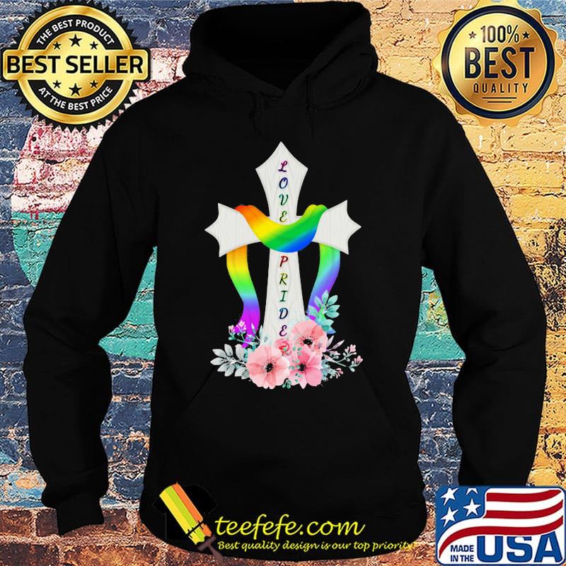 Love pride cross flowers color s Hoodie Love pride cross flowers color s Hoodie