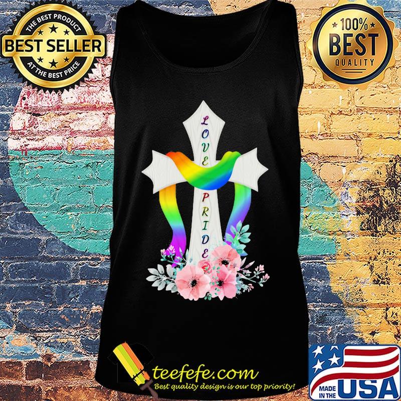 Love pride cross flowers color s Tank top Love pride cross flowers color s Tank top