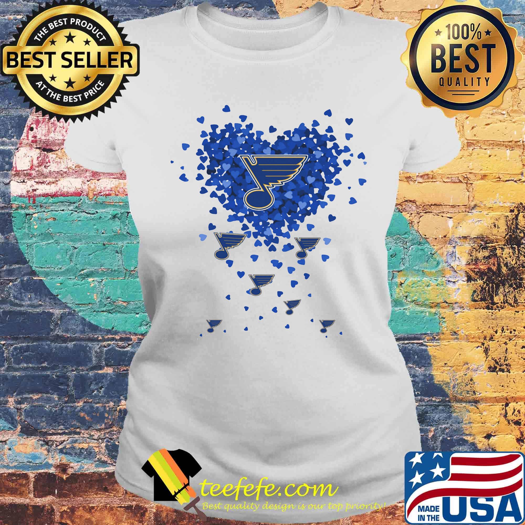 Love St. Louis blues Hockey Logo Hearts s Laides tee Love St. Louis blues Hockey Logo Hearts s Laides tee