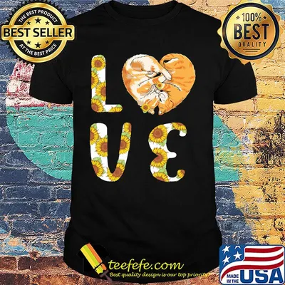 Love Sunflower Cats Heart Shirt